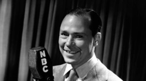 Johnny Mercer with an NBC microphone.