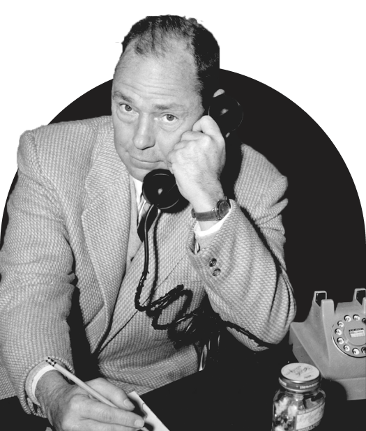 Johnny Mercer on the telephone.