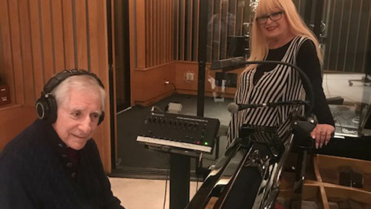 Bob Corwin at the piano with Rose Kingsley.